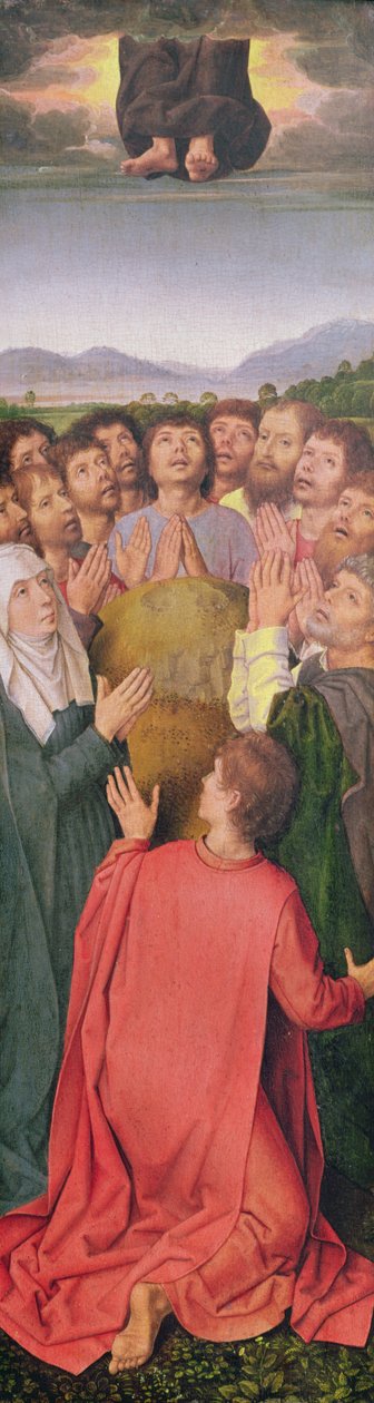 पुनरुत्थान का त्रिकोणीय, दायां पैनल: उदगम, c.1485-90 (ओक पर तेल) द्वारा हंस मेमलिंग