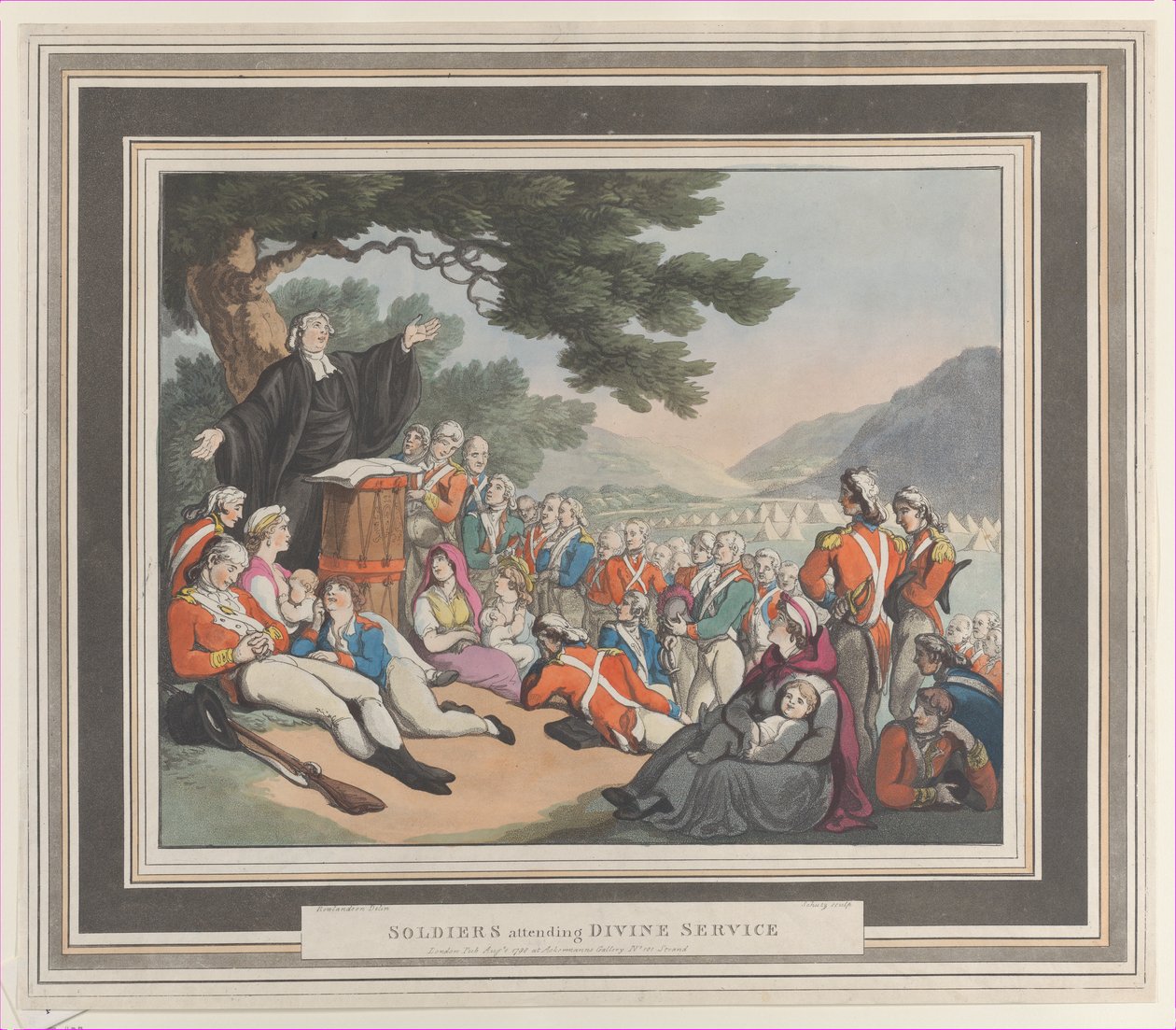 दिव्य सेवा में भाग लेने वाले सैनिक, 1 अगस्त 1798। द्वारा हेनरिक संरक्षण
