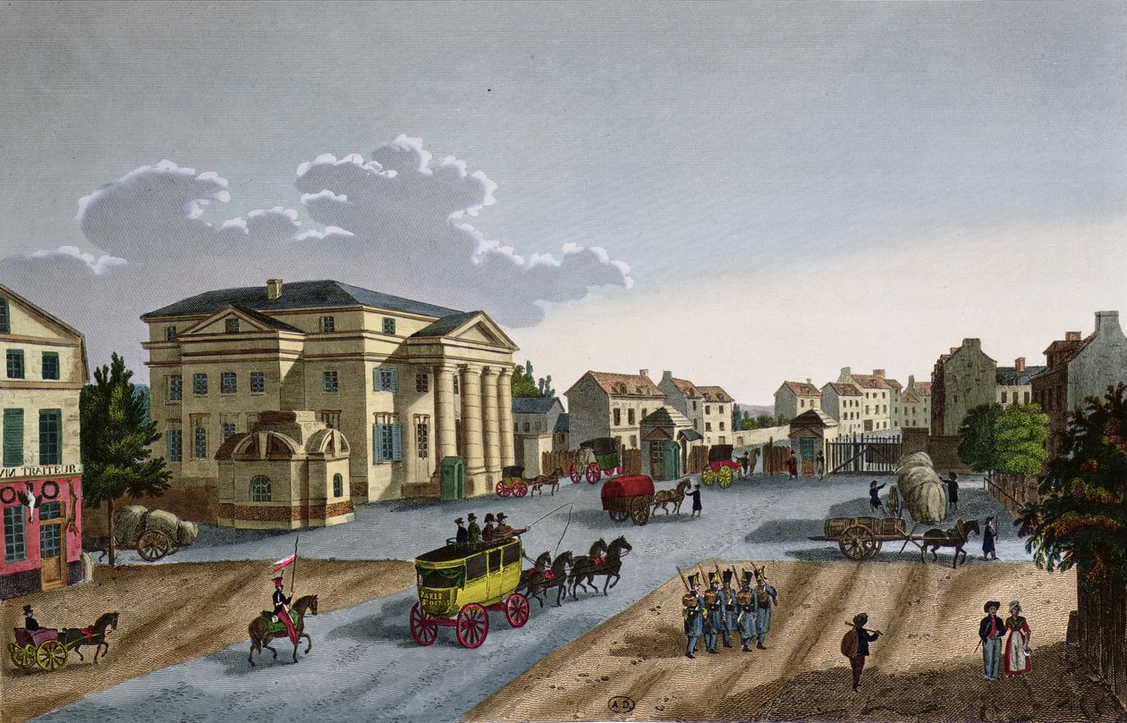 द बेरिएरे सेंट डेनिस, c.1815-20 (रंग उत्कीर्णन) द्वारा हेनरी कौरवोइज़ियर-वोइसिन