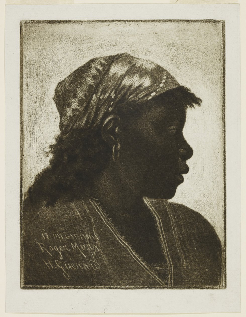 नेग्रेस के प्रमुख, c.1888 (मेज़ोटिन्ट) द्वारा हेनरी चार्ल्स गुएरार्ड