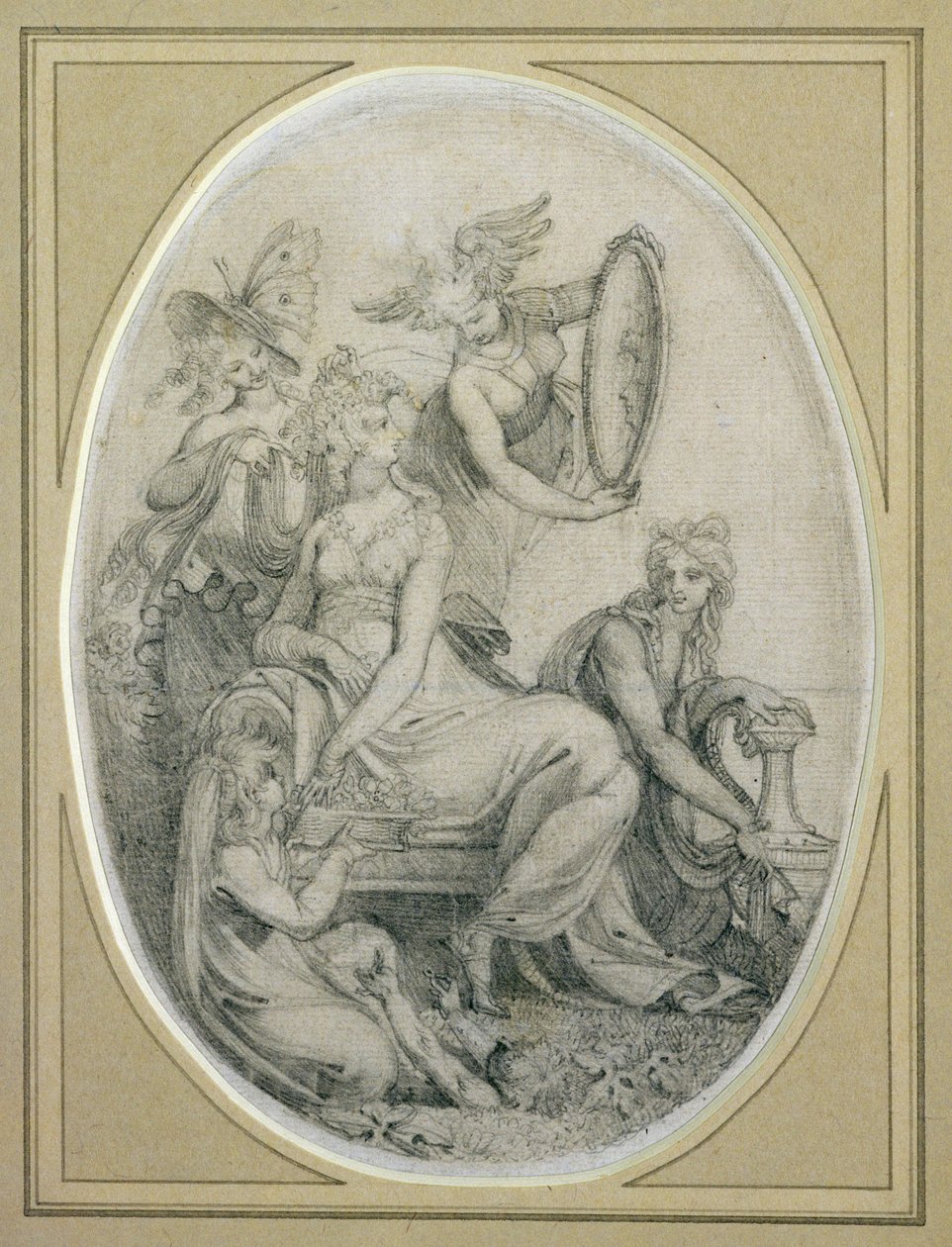 इरास्मस डार्विन (1731-1802) (पेपर पर ग्रेफाइट) द्वारा &39;द बॉटनिक गार्डन&39; के अग्र भाग के लिए ड्राइंग द्वारा जोहान हेनरिक फुसली