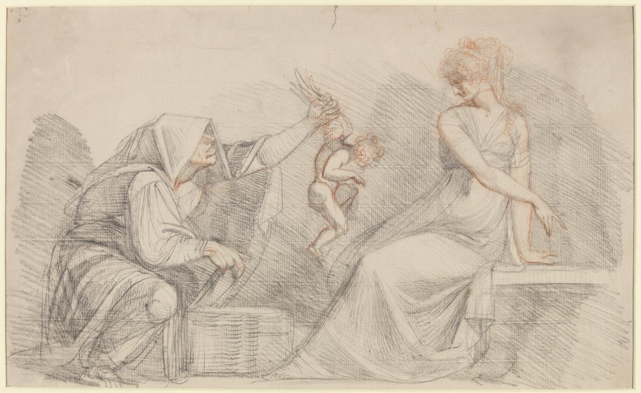 कामदेव की बिक्री, c.1776 (कागज पर ग्रेफाइट के साथ लाल und काले चाक) द्वारा जोहान हेनरिक फुसली
