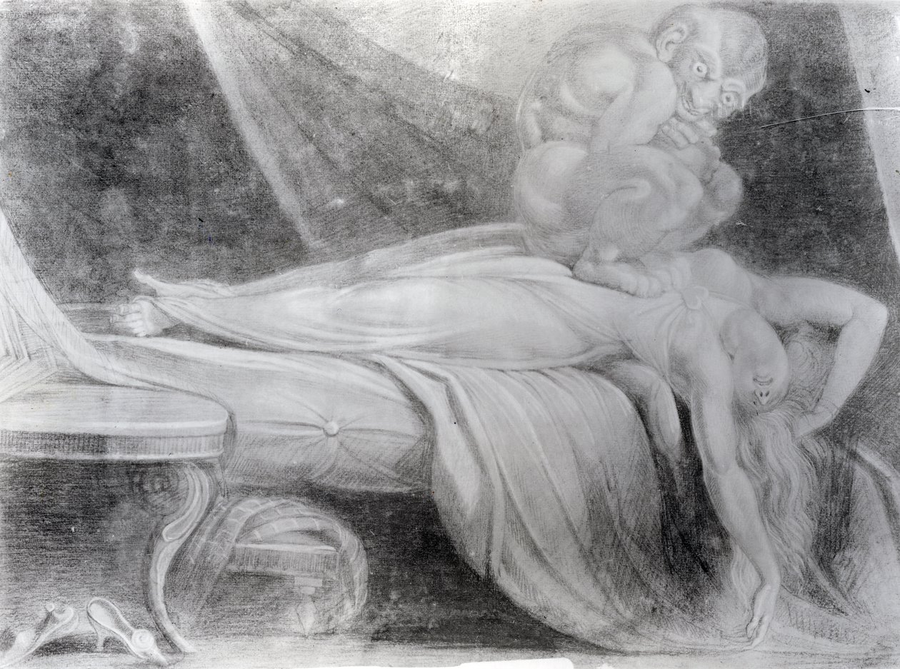 द नाइटमेयर, 1781 (कागज पर चाक) द्वारा जोहान हेनरिक फुसली