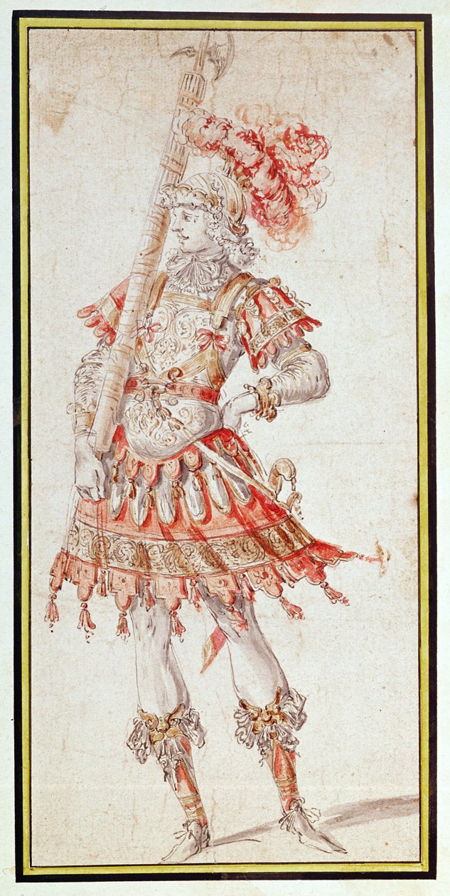 हिंडोला के लिए पोशाक डिजाइन, c.1662 (कलम, कागज पर स्याही und wc) द्वारा हेनरी गिसे