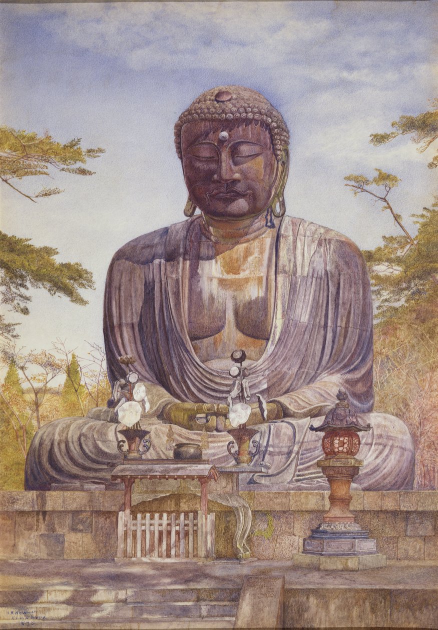 डेबुत्सु, जापान के कामाकुरा में बुद्ध की महान कांस्य प्रतिमा, द्वारा हेनरी रोडरिक न्यूमैन
