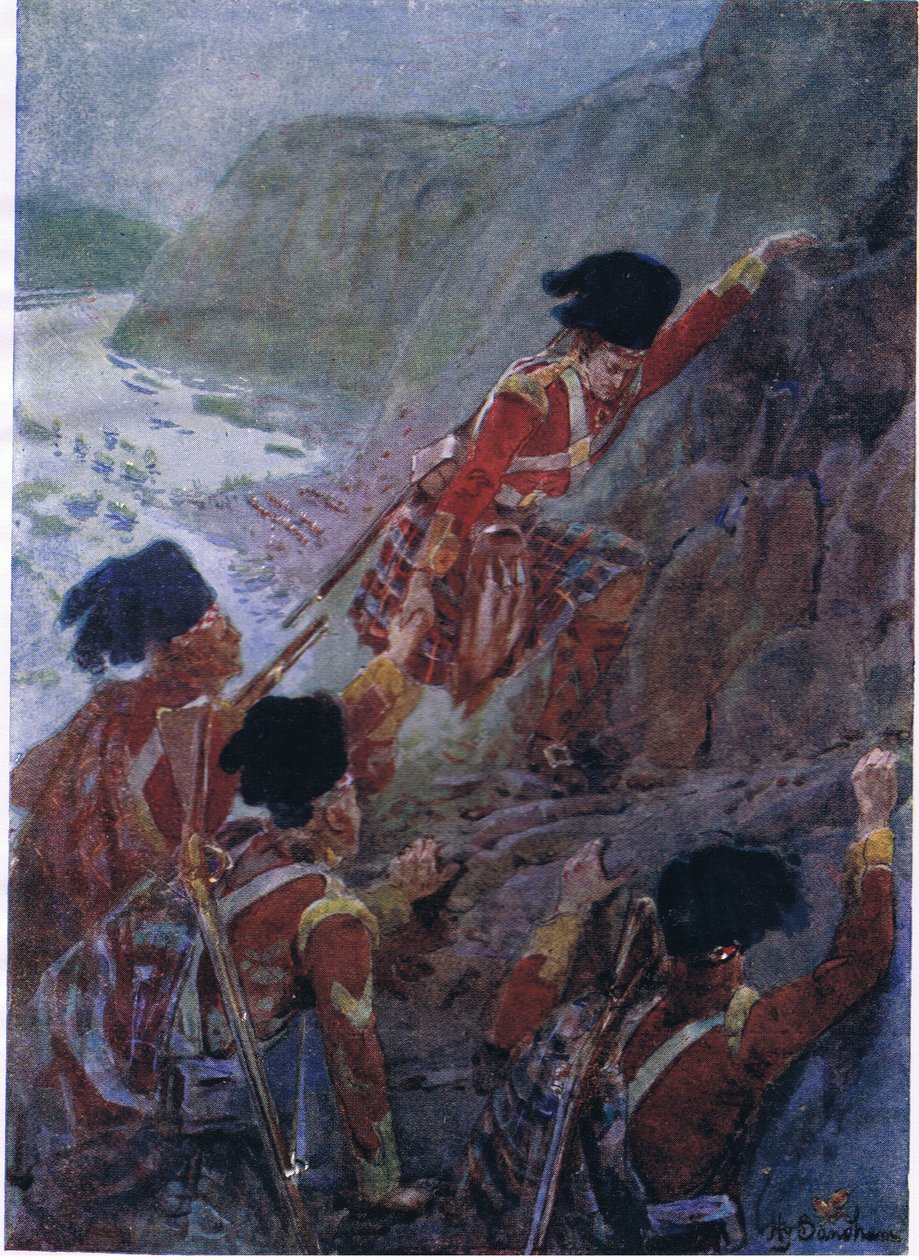 क्यूबेक 1759, सी .1920 में वुल्फ की सेना ने चट्टानों को काट दिया द्वारा हेनरी संधम