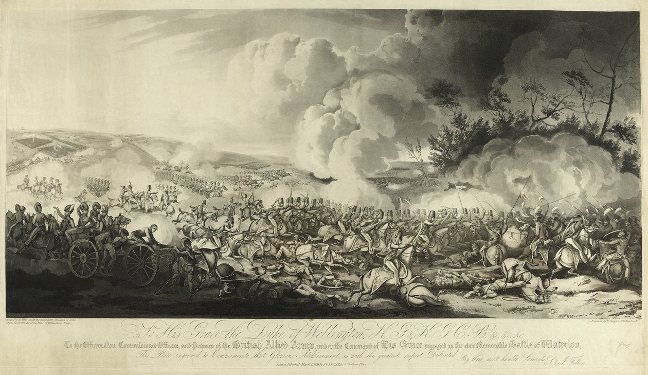 वाटरलू की लड़ाई, 1815, 1816 (जलीय) द्वारा हेनरी थॉमस अल्केन