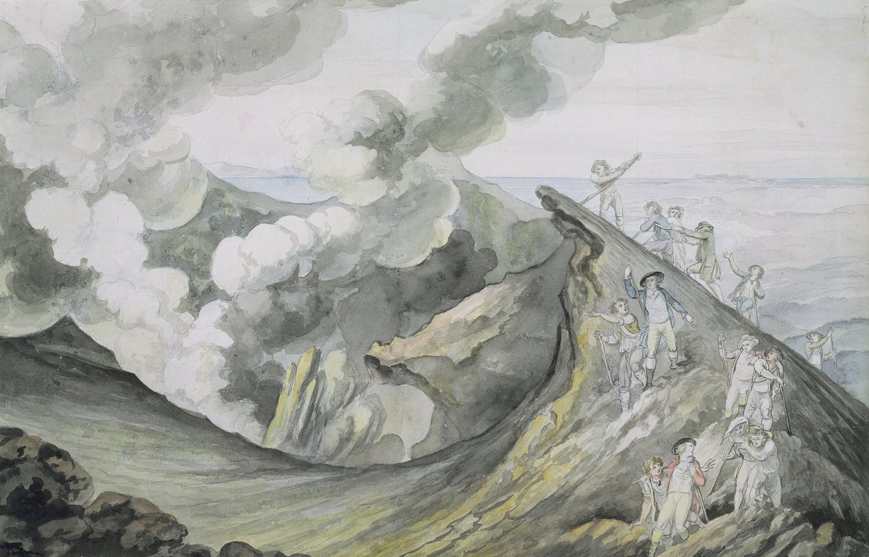 वेसुवियस की चढ़ाई, 1785-91 (कागज पर ग्रेफाइट से अधिक) द्वारा हेनरी ट्रेशम