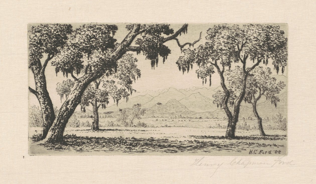 कैलिफोर्निया लैंडस्केप, 1888। द्वारा हेनरी चैपमैन फोर्ड