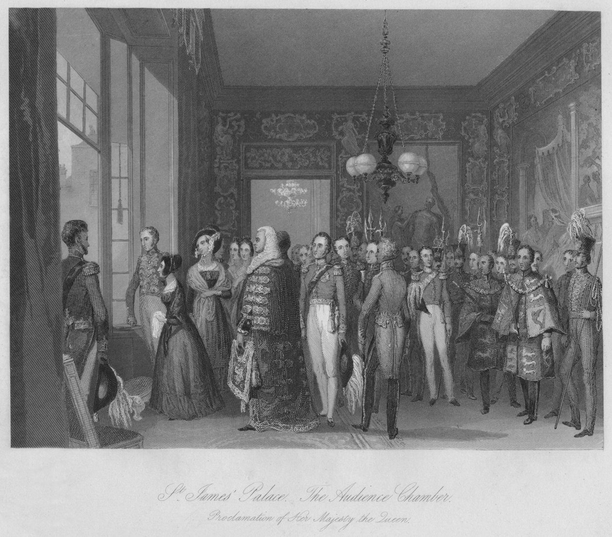 सेंट जेम्स पैलेस। ऑडियंस चैंबर, c1841 द्वारा हेनरी मेलविल