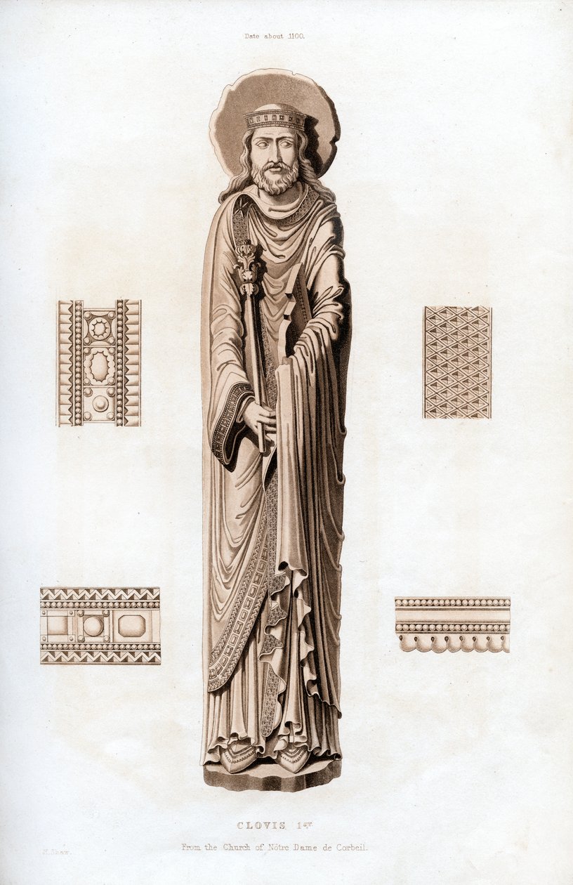 किंग क्लोविस I, c1100, 1843। द्वारा हेनरी शॉ