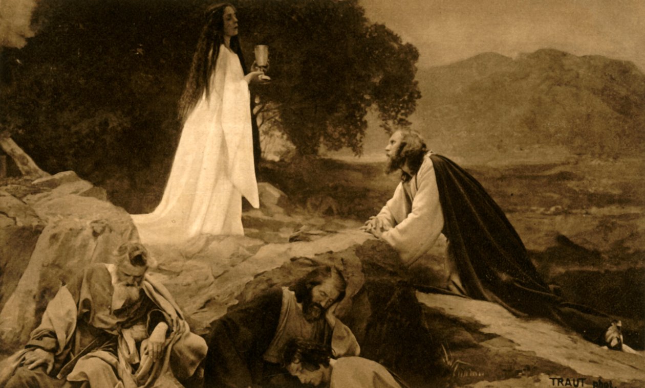 जैतून के पहाड़ पर यीशु, 1922। द्वारा हेनरी ट्रुट