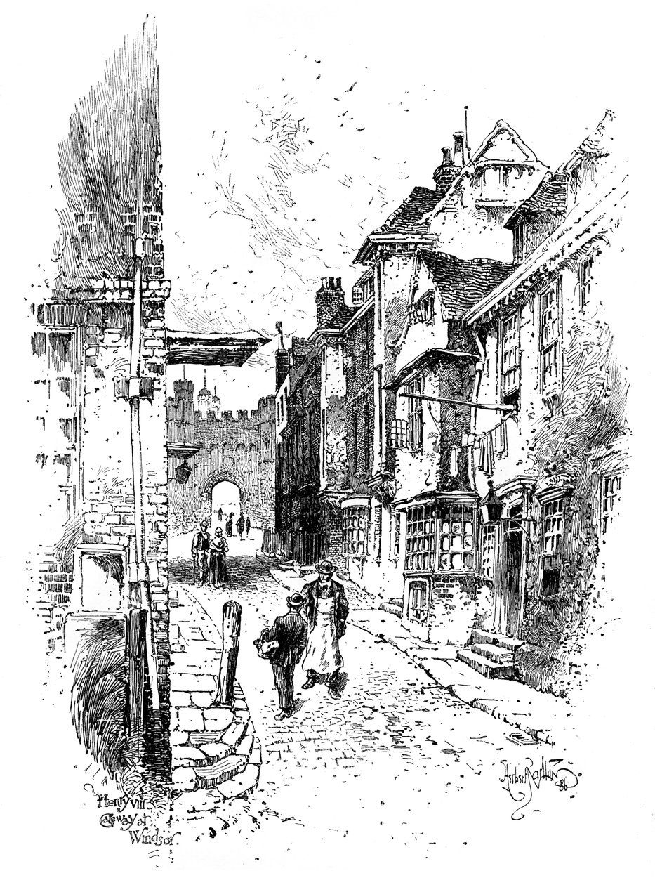 हेनरी VIIIs गेटवे, विंडसर कैसल, c1888। द्वारा हरबर्ट आर्थर
