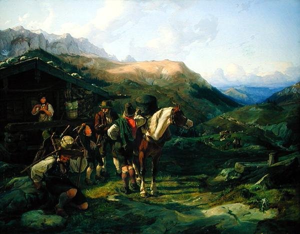 अल्पाइन चरागाह से प्रस्थान, 1832 द्वारा हरमन कॉफ़मैन