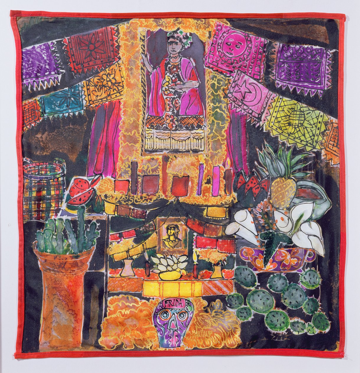 फ्रिदा काहलो (1910-54) श्राइन, 2005 (रेशम पर रंग) द्वारा हिलेरी सिमोन