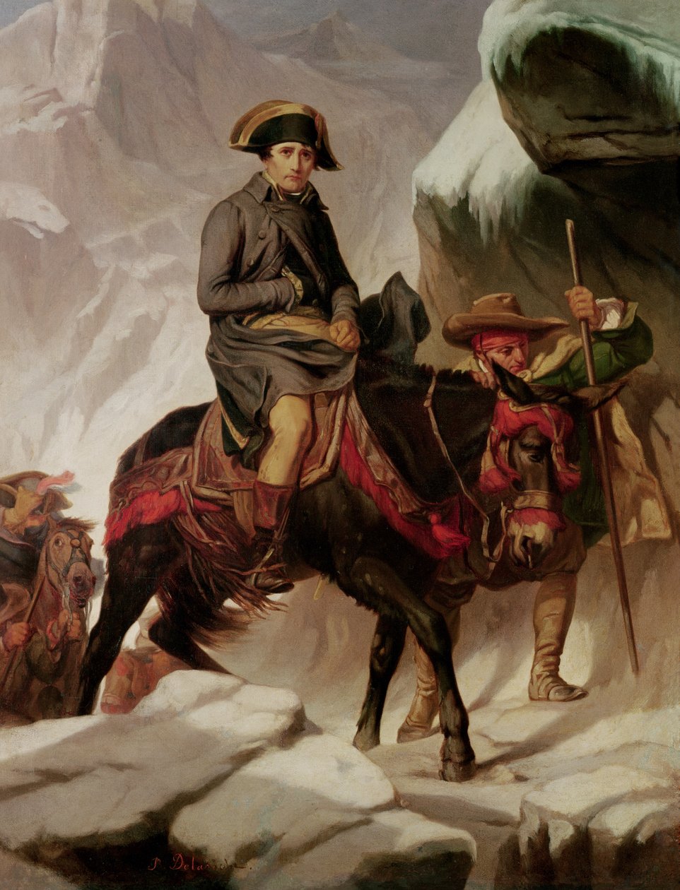 नेपोलियन बोनापार्ट (1769-1821) आल्प्स को पार करते हुए द्वारा हिप्पोलाइट डेलरॉच