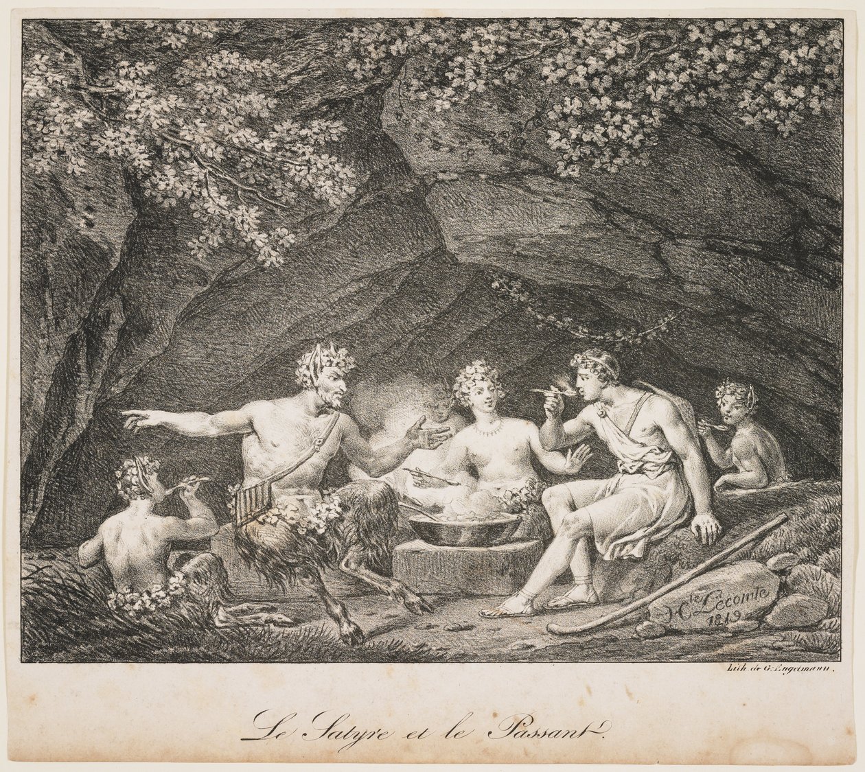 द सैटियर एंड द पैसेंजर, 1819 द्वारा Hippolyte Lecomte