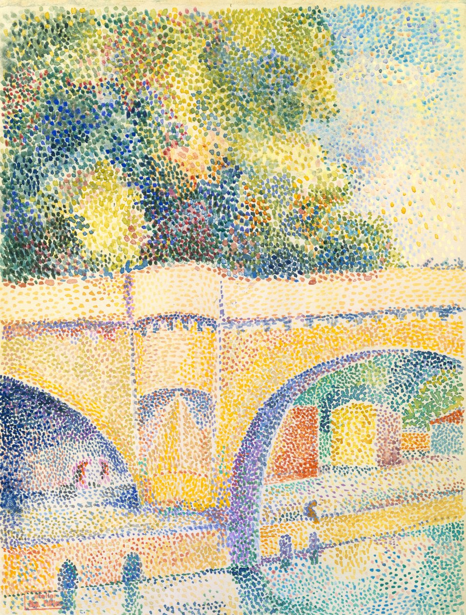 द न्यू ब्रिज, c.1912-14 (wc और gouache पेपर पर) द्वारा हिप्पोलीटे पेटिटजीन