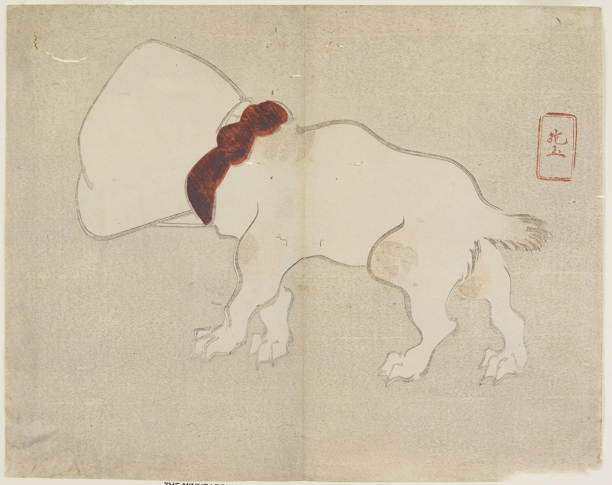 (डॉग विथ बैग ओवर इट्स हेड), सी। 1830 द्वारा Hogyoku