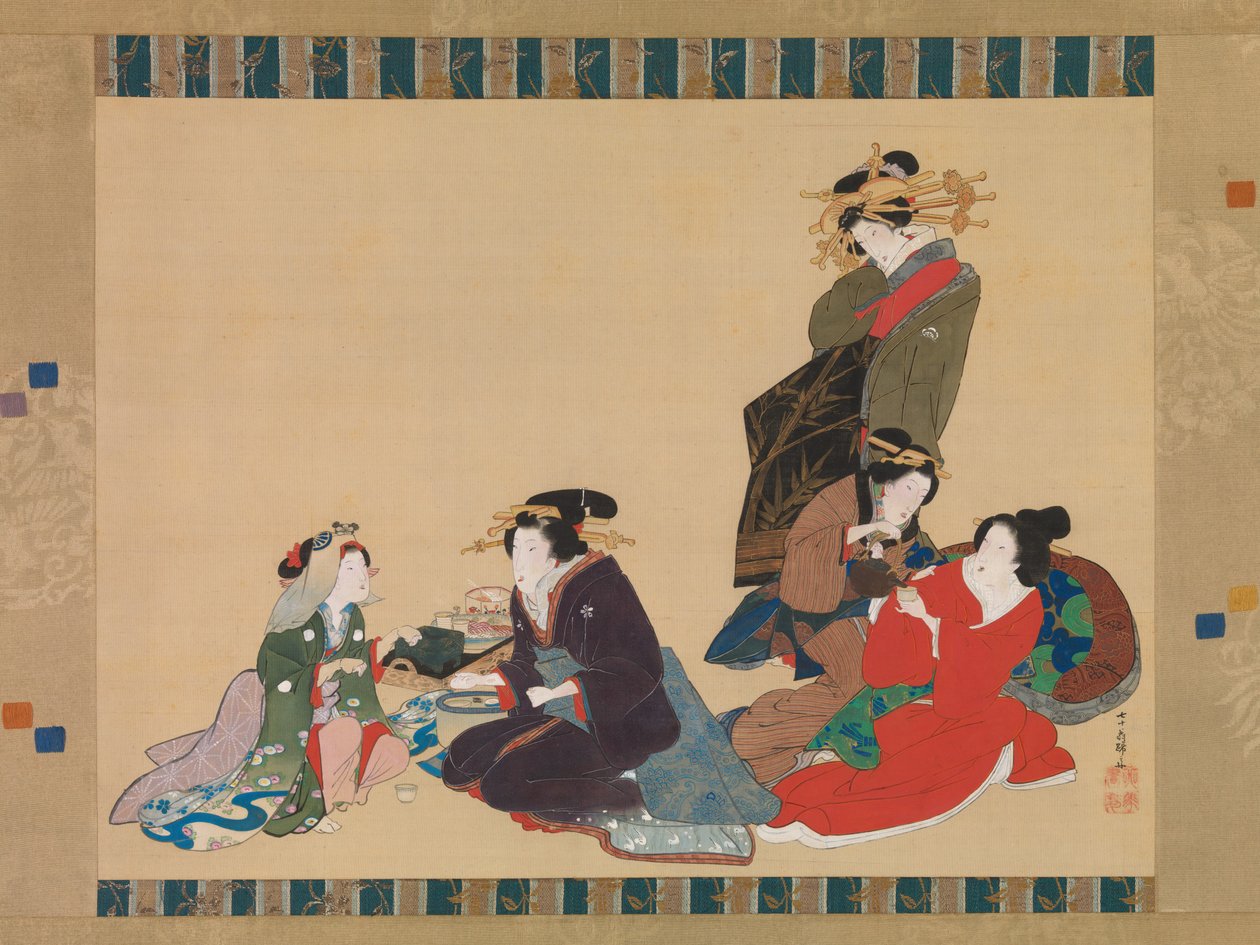 पांच सुंदरियां, 1840। द्वारा होकुबा