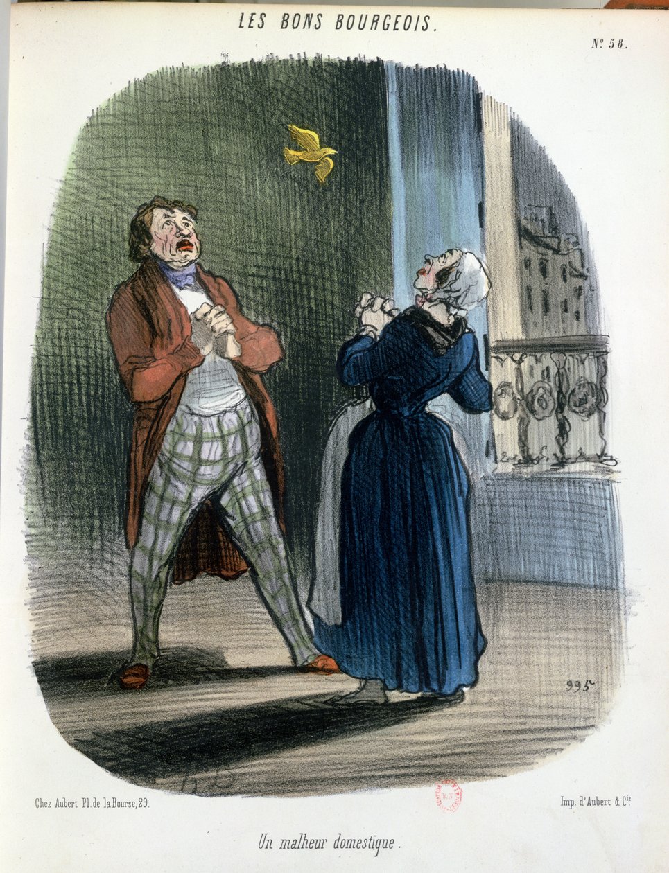 &39;लेस बोन्स बुर्जुआ&39; से एक घरेलू घटना, c.1835-40 द्वारा होनोरे ड्यूमियर