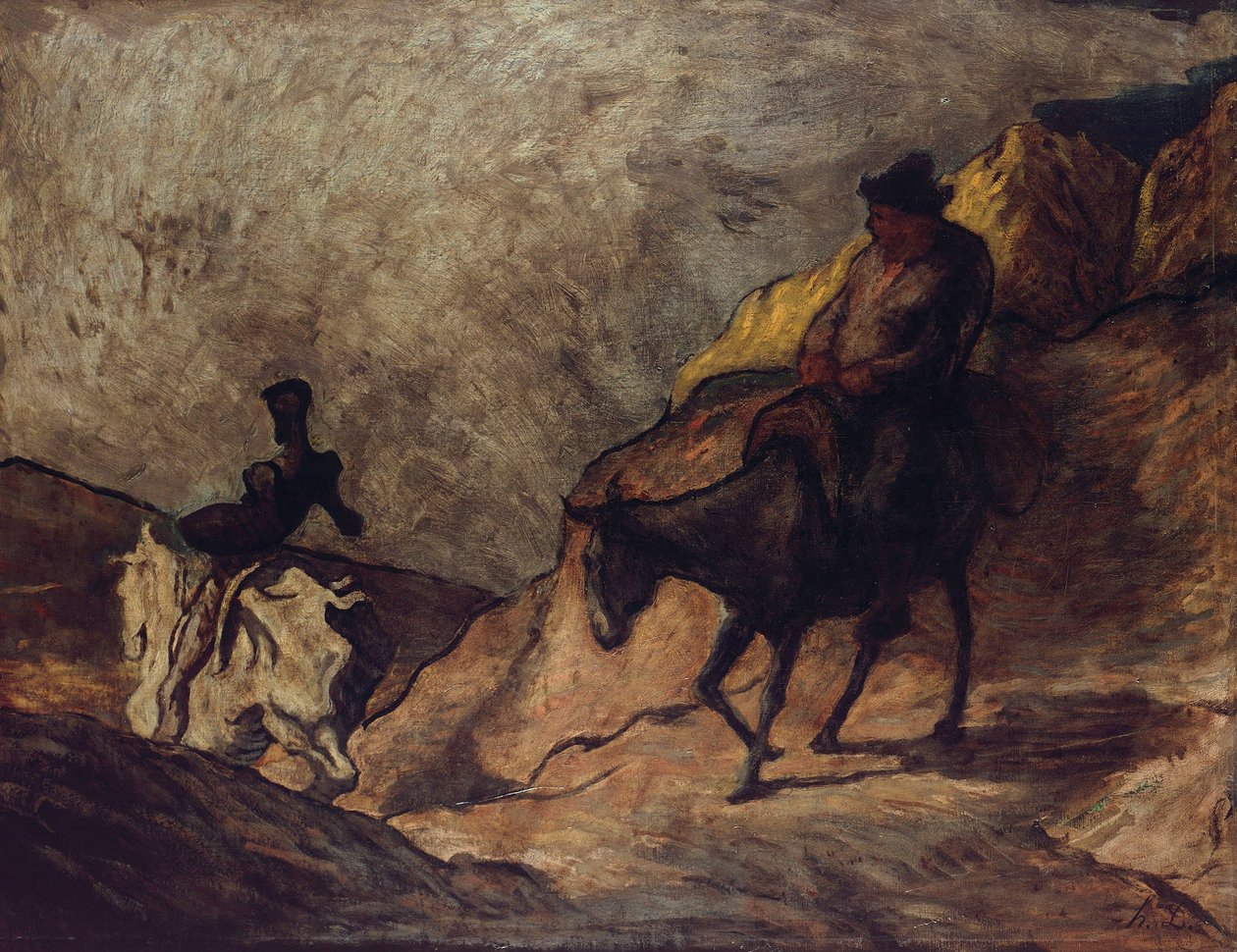 डॉन क्विक्सोट और सांचो पांजा, 1866-1867 द्वारा होनोरे ड्यूमियर