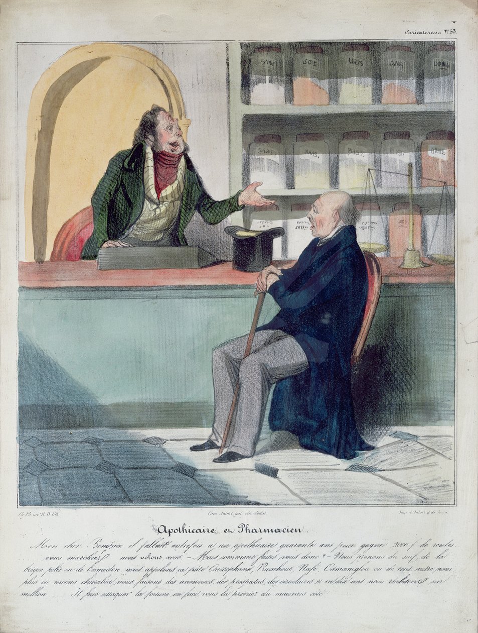 एपोथेकरी और फार्मासिस्ट, c.1840 द्वारा होनोरे ड्यूमियर