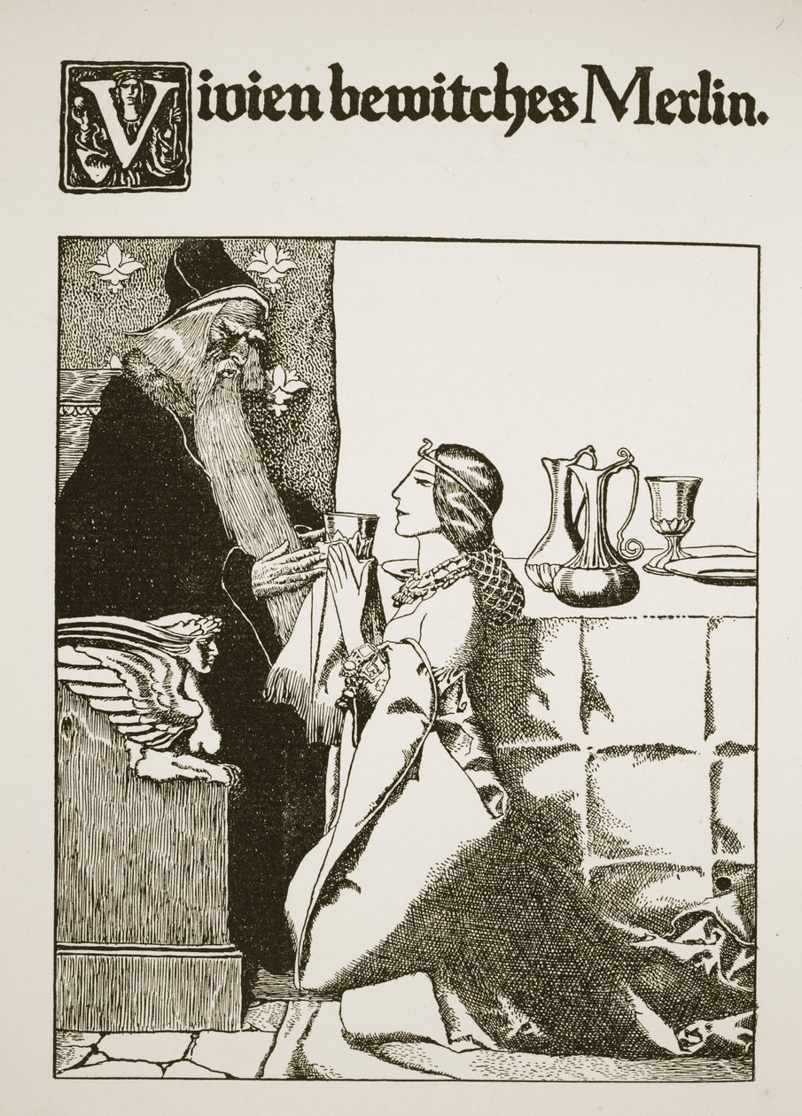 विवियन ने मर्लिन को &39;द स्टोरी ऑफ़ किंग आर्थर एंड हिज़ नाइट&39;, 1903 से दृष्टांत दिया द्वारा हावर्ड पाइल