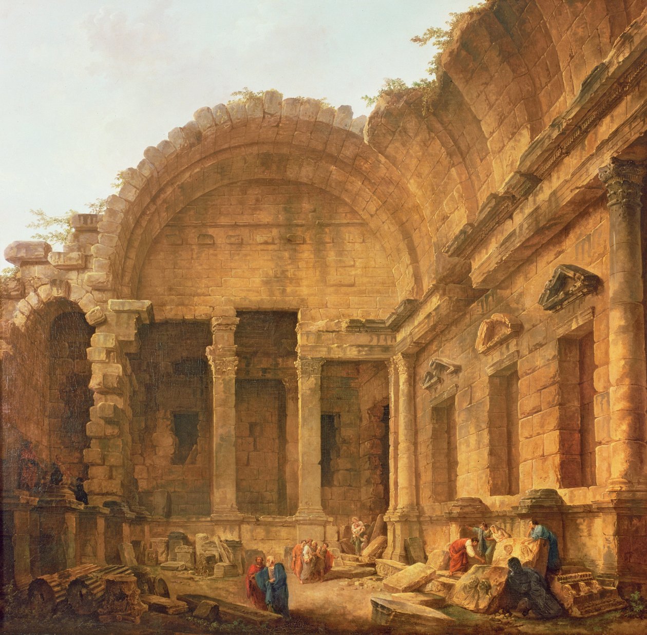 नीम, 1787 में डायना के मंदिर का आंतरिक भाग द्वारा ह्यूबर्ट रॉबर्ट