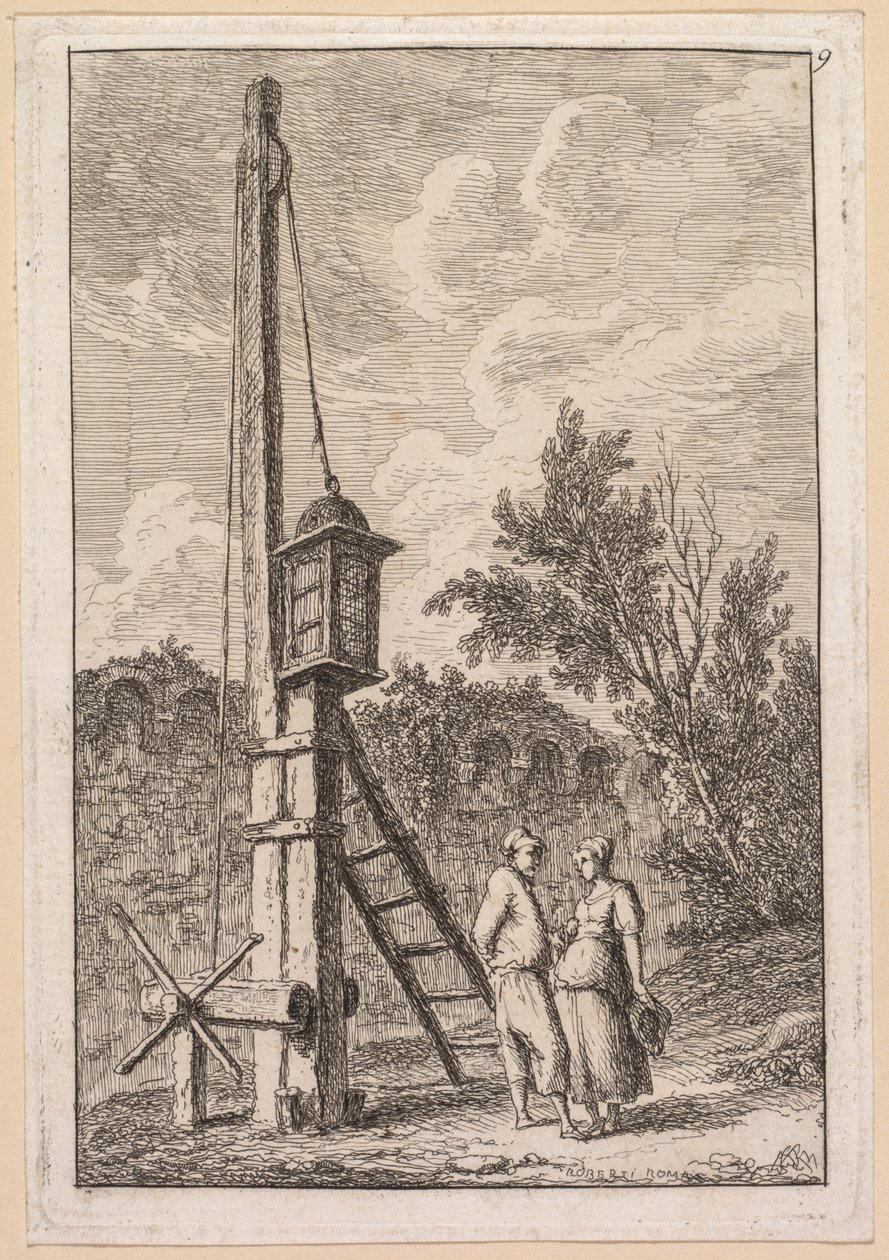 द इवनिंग ऑफ रोम: ले पोट्यू, 1763-1764। द्वारा ह्यूबर्ट रॉबर्ट