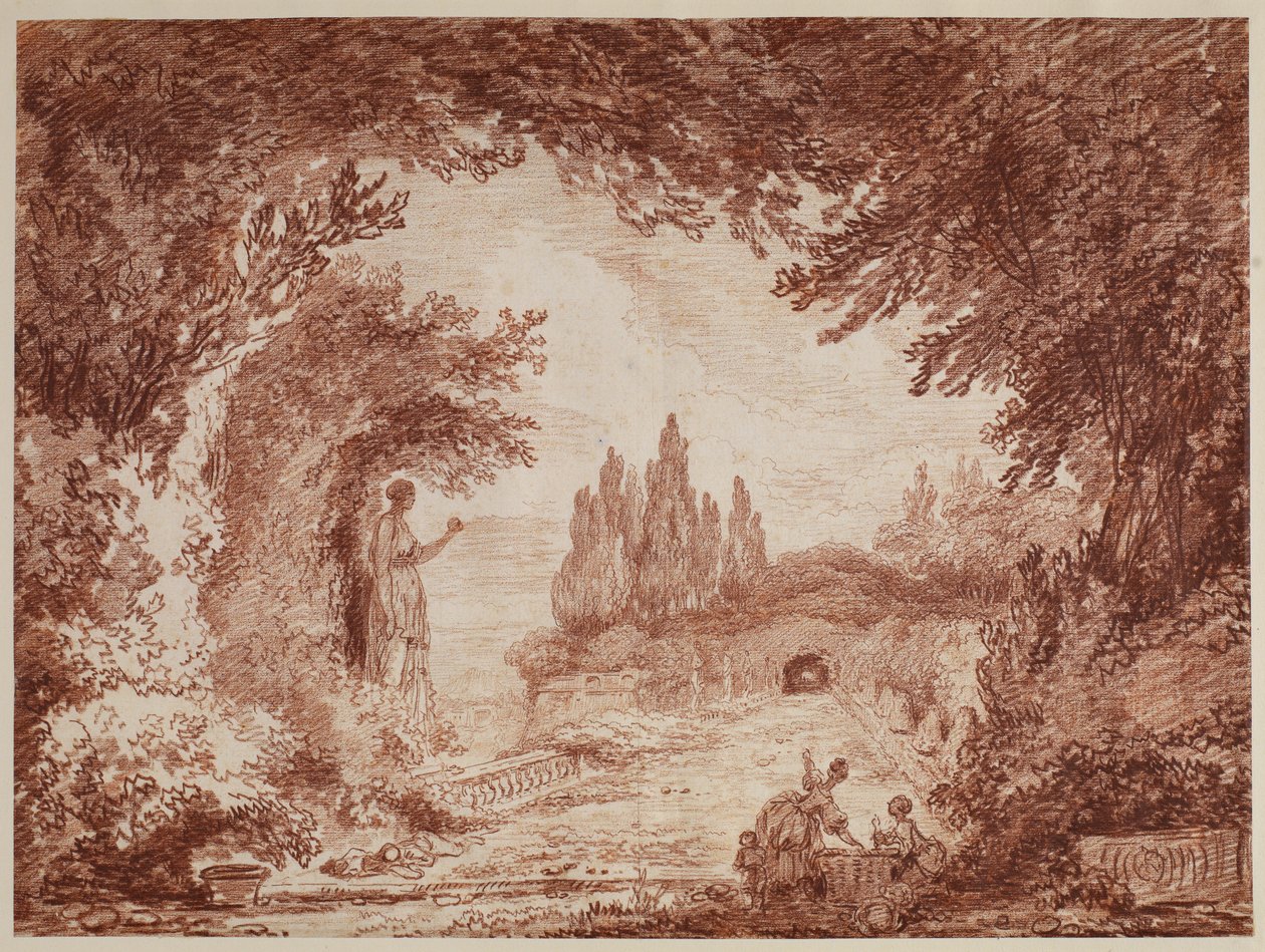 एक इतालवी उद्यान में छत, c.1760 द्वारा ह्यूबर्ट रॉबर्ट