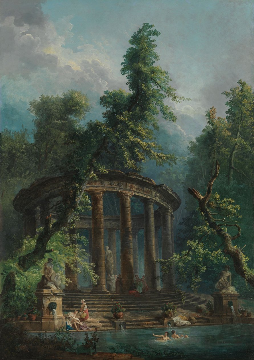 स्नान पूल, c.1780 (कैनवास पर तेल) द्वारा ह्यूबर्ट रॉबर्ट