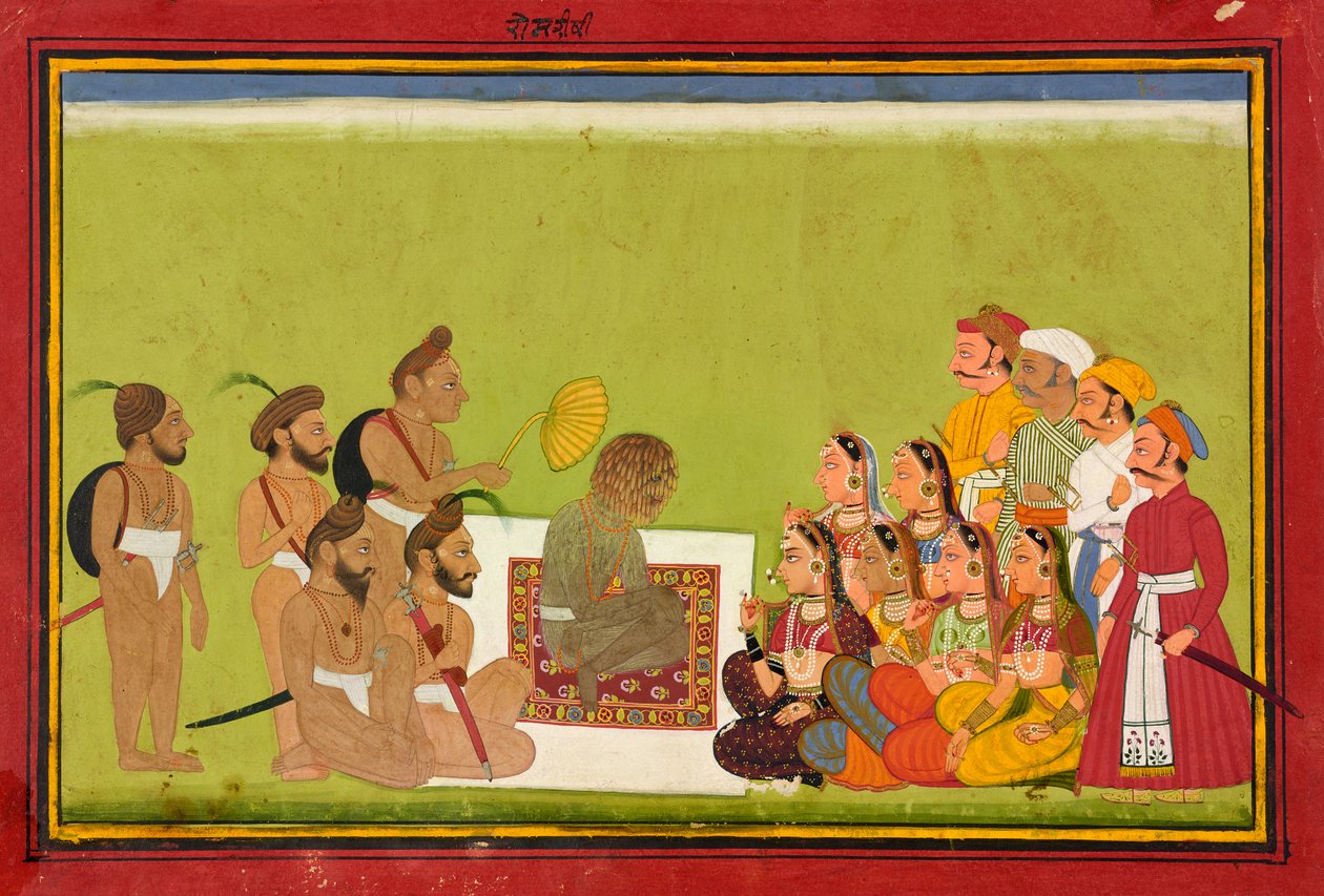 रोम ऋषि के साथ एक दर्शक, c.1700-1725 द्वारा इंडियन स्कूल