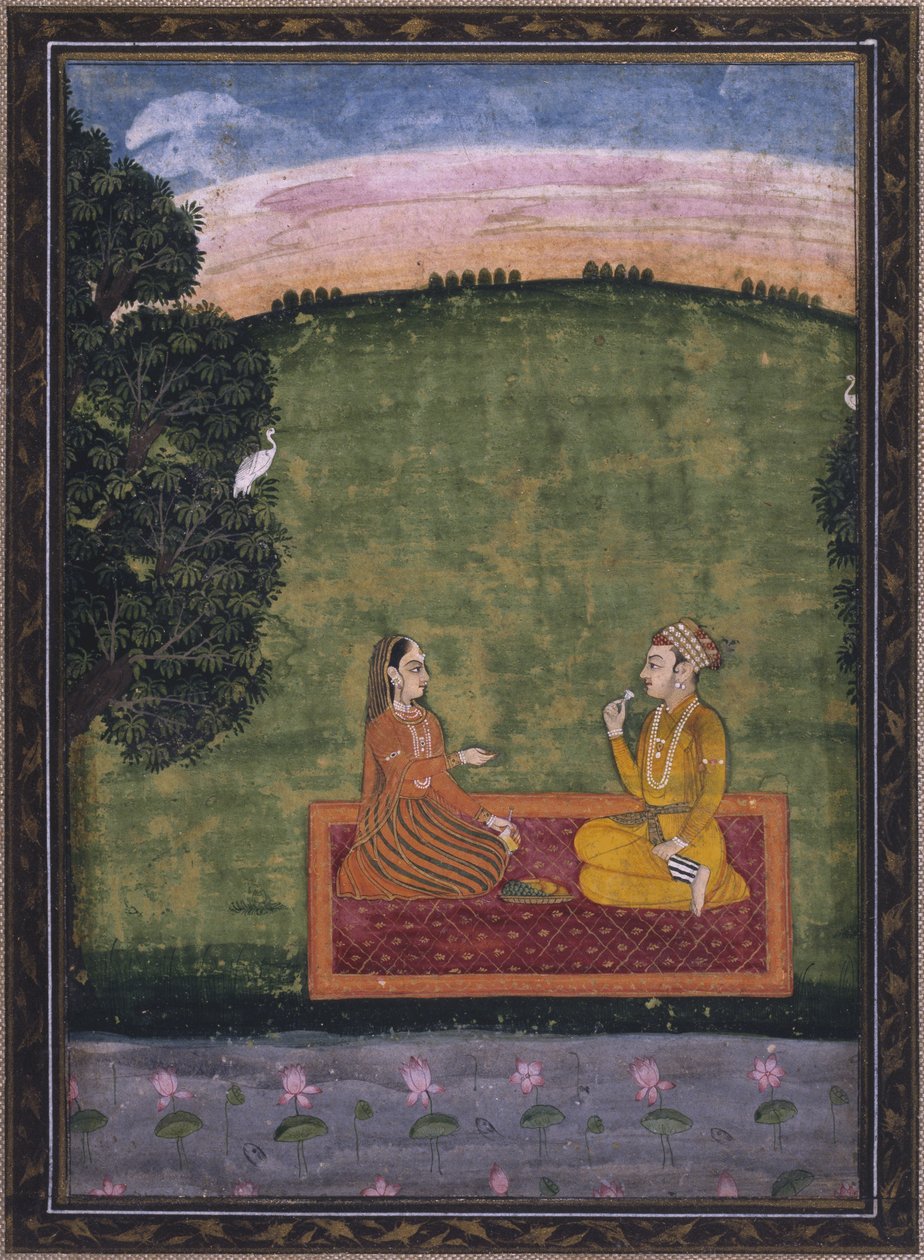 एक परिदृश्य में युगल द्वारा इंडियन स्कूल