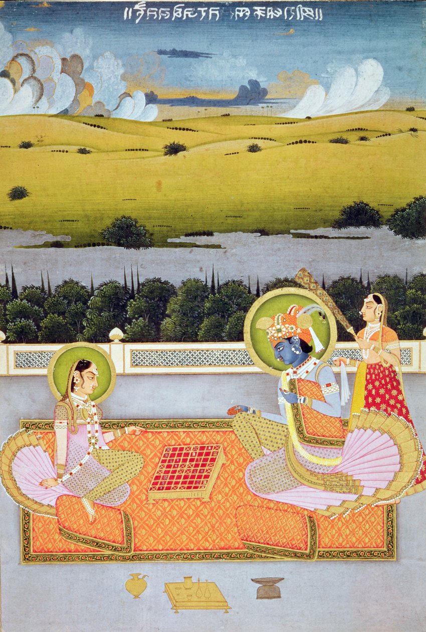 राजसी युगल ड्राफ्ट, राजस्थान स्कूल, c.1750 द्वारा इंडियन स्कूल