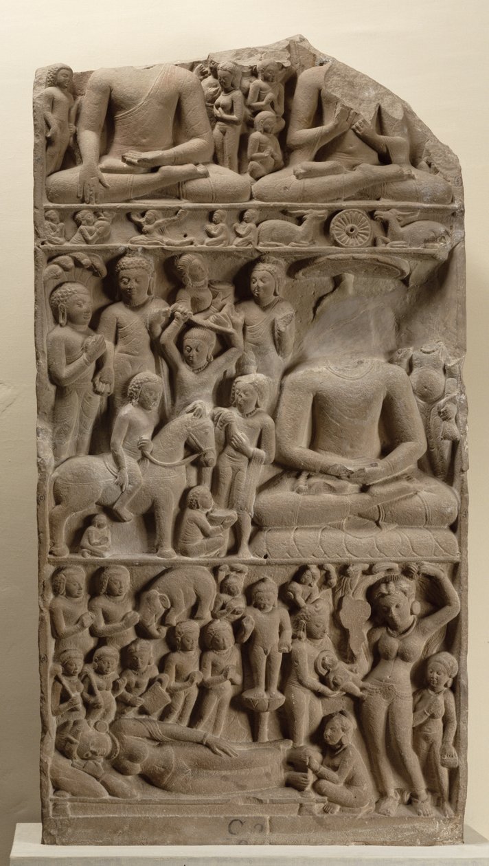 बुद्ध के जीवन के दृश्य, सारनाथ, उत्तर प्रदेश द्वारा इंडियन स्कूल