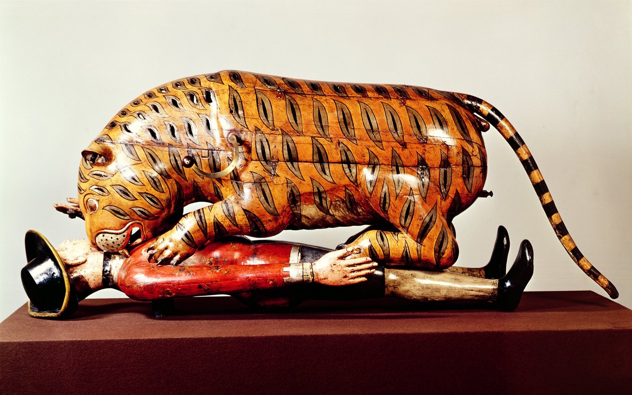 टिपस टाइगर, c.1790 (लकड़ी) द्वारा इंडियन स्कूल