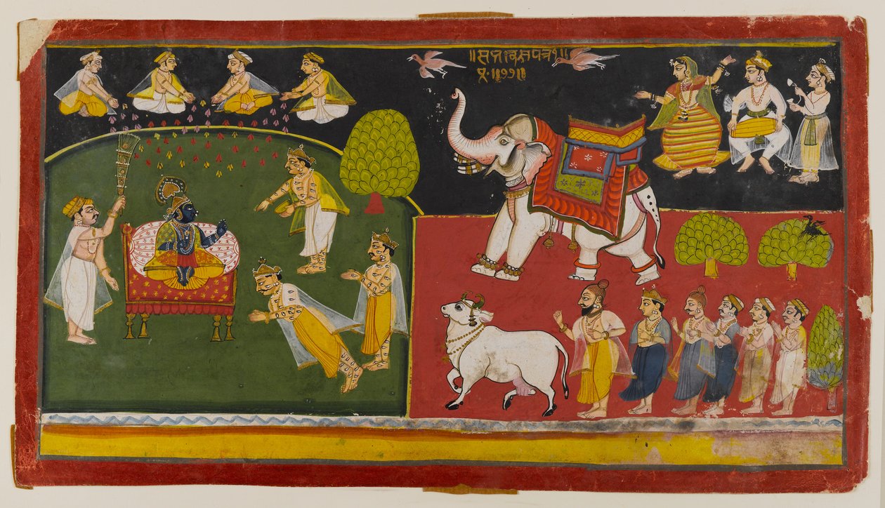 अज्ञात दृश्य, औरंगाबाद, c.1725 (कागज पर wc) द्वारा इंडियन स्कूल