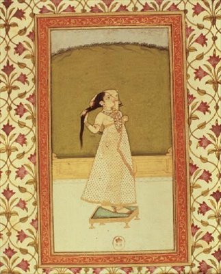 महिला अपने बालों को ब्रश कर रही है द्वारा इंडियन स्कूल