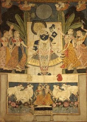 श्रीनाथजी की पूजा, नाथद्वारा, राजपूत स्कूल द्वारा इंडियन स्कूल