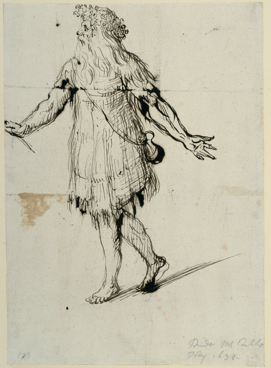 एक ड्र्यूड, c.1638 (कागज पर कलम और स्याही) द्वारा Inigo जोन्स