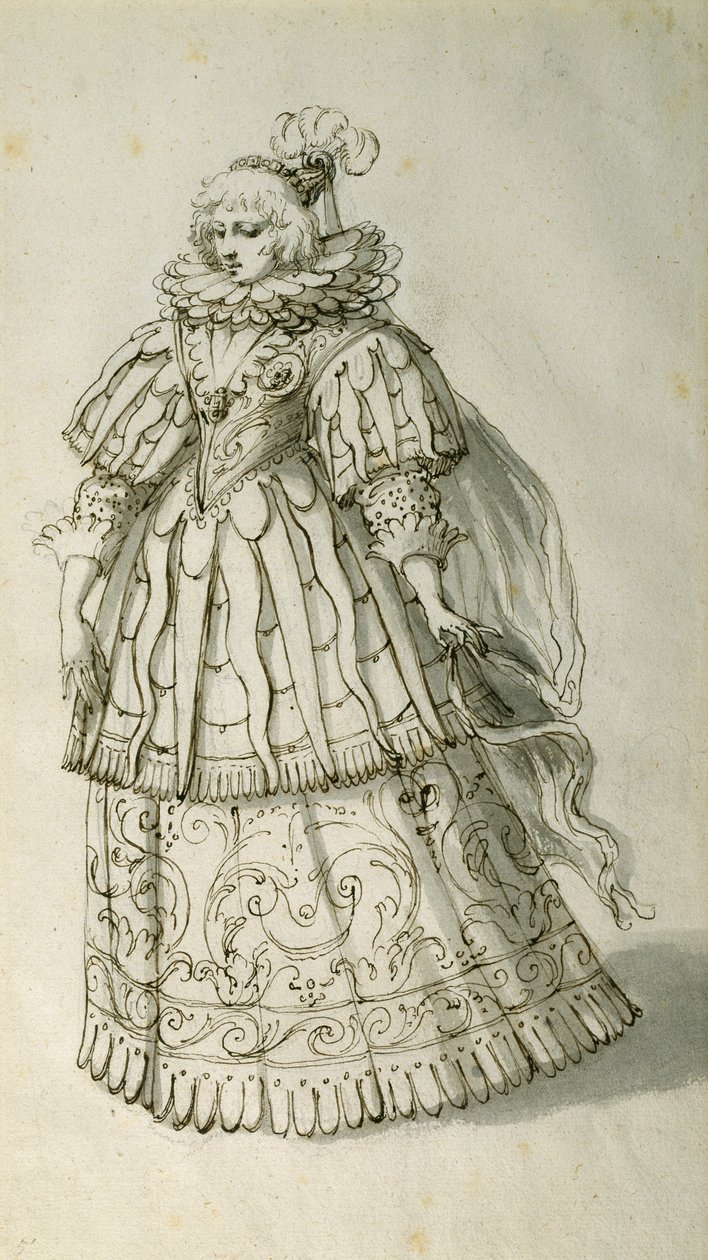 बहाना, c.1638 (कागज पर कलम और स्याही) द्वारा Inigo जोन्स