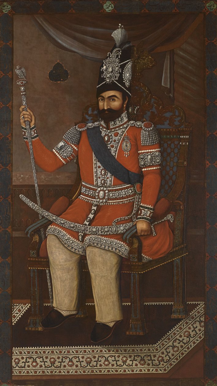 मोहम्मद शाह काजर का चित्रण 1810-1848 द्वारा ईरानी गुरु