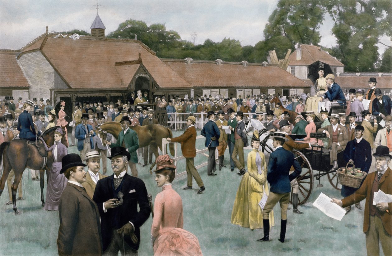 Tattersall&39;s, Newmarket, pub। आईपी मेंडोज़ा द्वारा, 1890 (फोटोग्राव्योर, हैंड कलरिंग के साथ) द्वारा इसहाक जे। कलिन