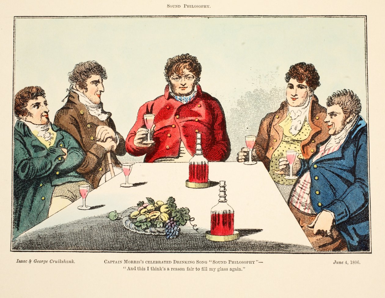 साउंड फिलोसोफी, 1806 (हाथ से सजी नक्काशी) द्वारा इसहाक, रॉबर्ट और जॉर्ज क्रूशांक