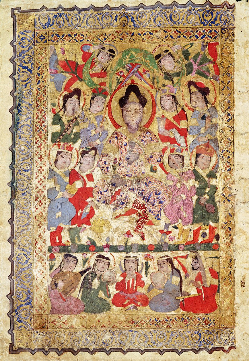 ए लिव सिंगर, म्यूजिशियन एंड सिंगर्स, &39;लिव्रे देस चांसोंस&39;, 1219 द्वारा इस्लामी स्कूल