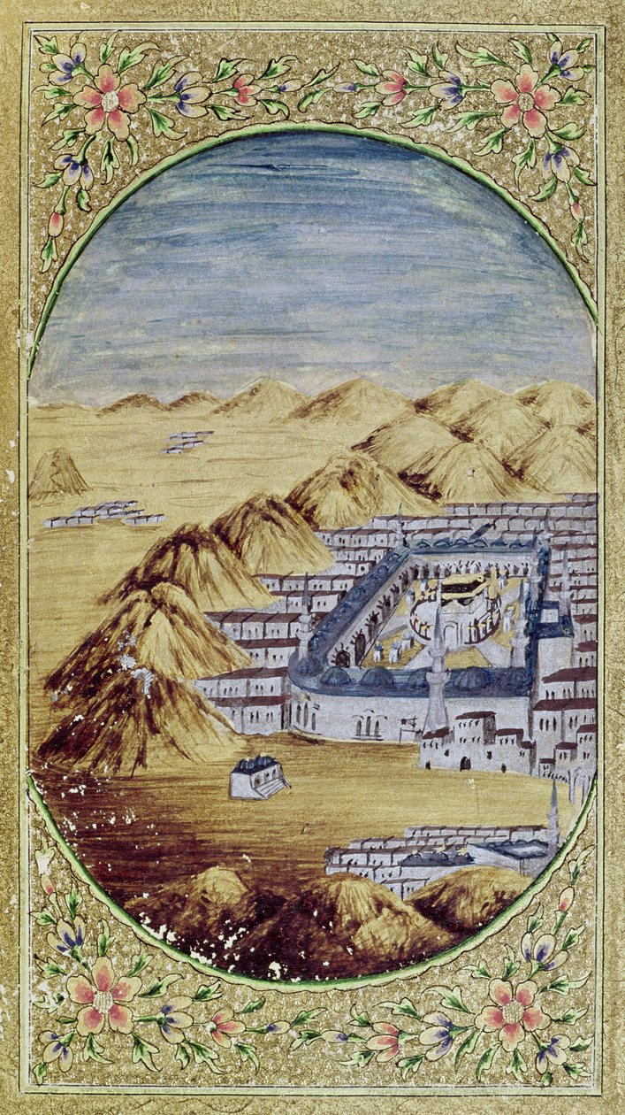 मक्का अरफा के पहाड़ों से घिरा हुआ है द्वारा इस्लामी स्कूल