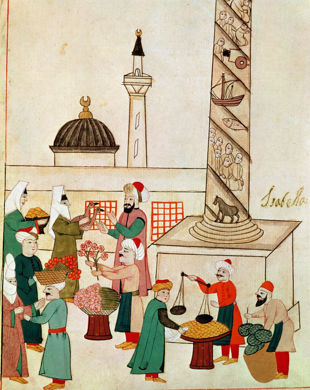 इस्तांबुल में सुश्री 1671 ए बाजार, c.1580 द्वारा इस्लामी स्कूल