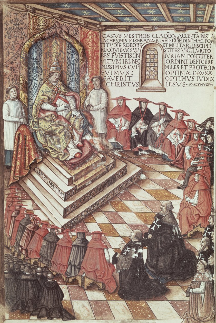 सुश्री 1163 fol.35v पोप क्लेमेंट VII (1478-1534) अपने कार्डिनल्स के साथ द्वारा इतालवी स्कूल