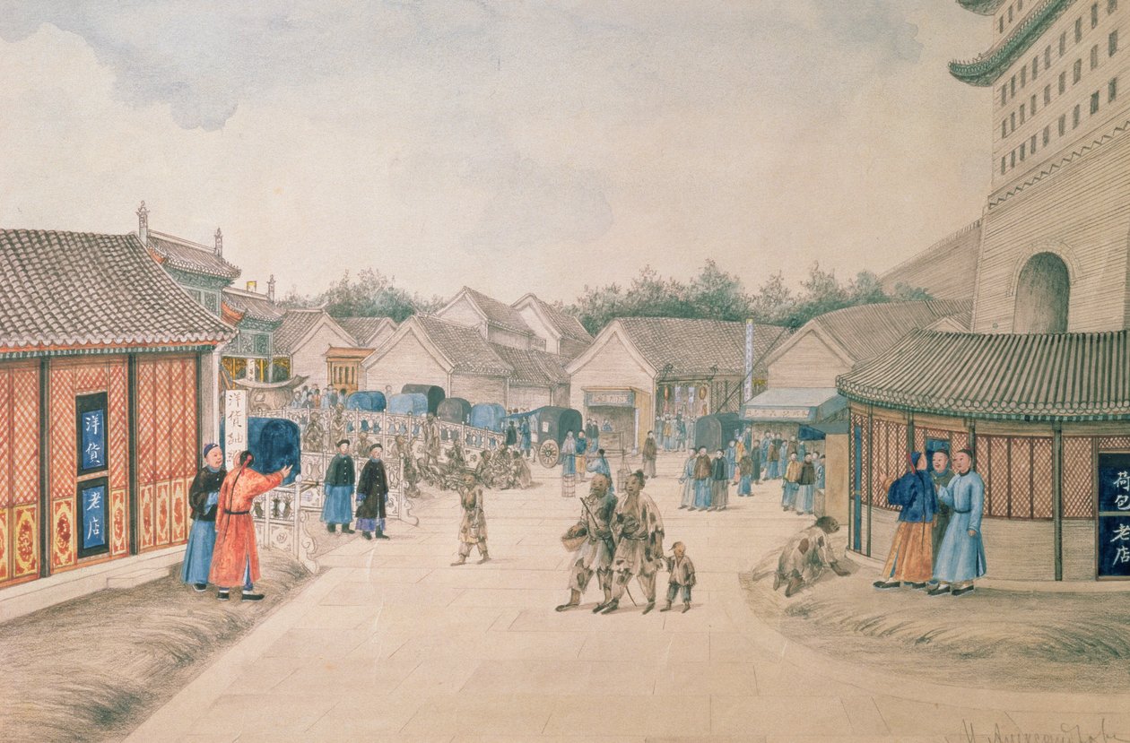 चीनी स्केच, 1804-06 से त्स्यान-मिन्ह ब्रिज द्वारा इवान अलेक्जेंड्रोव